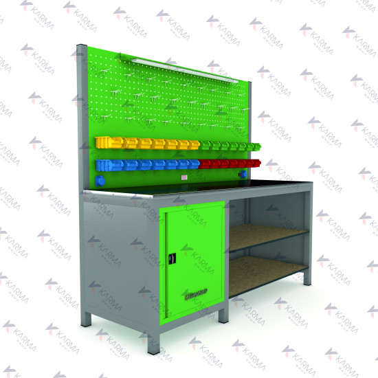 KARMA 2MT DOLAPLI RAFLI ÇALIŞMA TEZGAHI KARMA 2MT DOLAPLI RAFLI ÇALIŞMA TEZGAHI