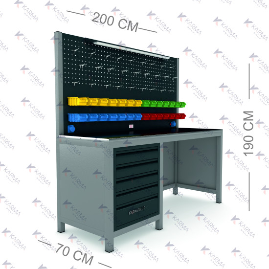 KARMA 2MT 5 ÇEKMECELİ BOŞ ÇALIŞMA TEZGAHI
