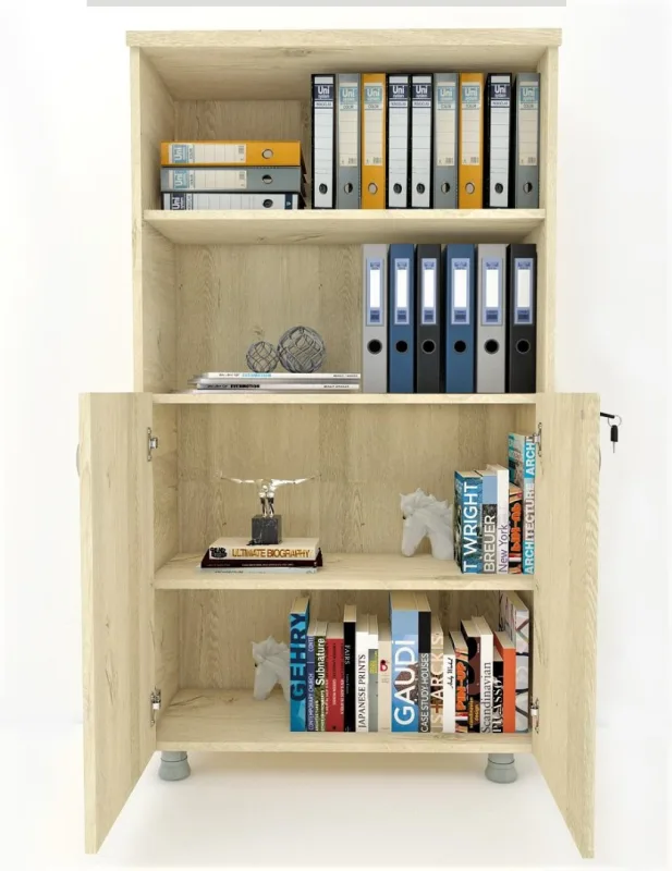 KAPAKLI KİTAPLIK DOSYA DOLABI MEŞE - 80X38X153