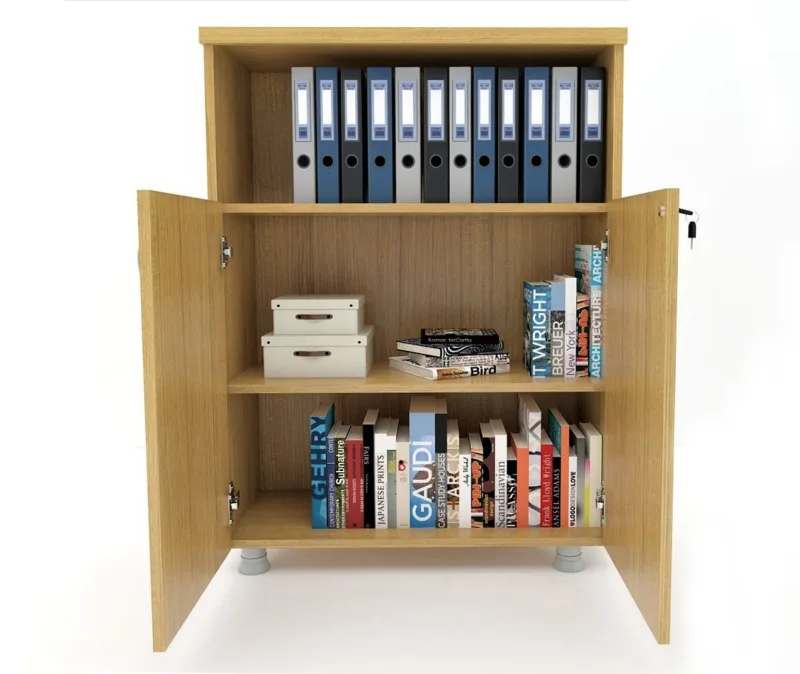 KAPAKLI KİTAPLIK DOSYA DOLABI TEAK - 80X38X117