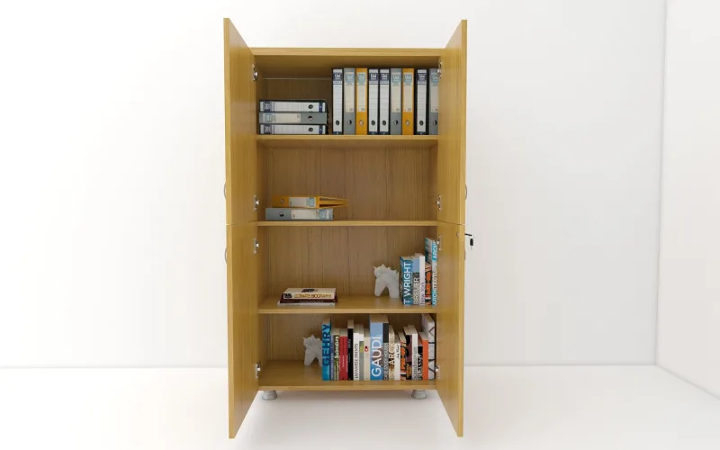 MODÜLER DÜNYASI 4 KAPAKLI KİTAPLIK DOSYA DOLABI TEAK - 80X38X153