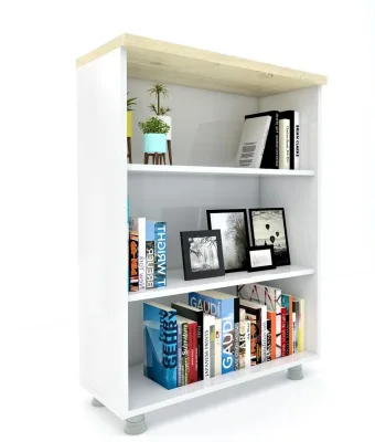 ki̇Taplık Dosya Dolabı Beyaz-Meşe - 80x35x117
