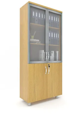 2 CAM Kapaklı ki̇Li̇Tli̇ Dosya Dolabı Teak 80x38x188