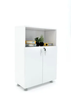 Modüler Dünyası Kapaklı ki̇Taplık Dosya Dolabı Beyaz - 80x38x117