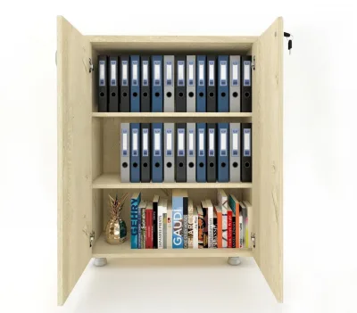 Kapaklı ki̇Taplık Dosya Dolabı Meşe - 80x38x117