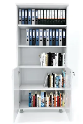 Kapaklı ki̇Taplık Dosya Dolabı Beyaz - 80x38x188