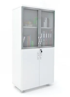 2 CAM Kapak ki̇Li̇Tli̇ Dosya Dolabı Beyaz 80x38x153