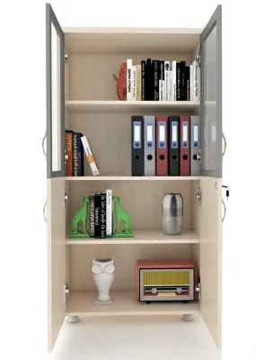 2 CAM Kapaklı ki̇Li̇Tli̇ Dosya Dolabı Akça 80x38x153