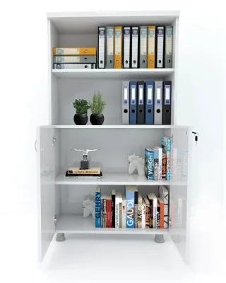 Kapaklı ki̇Taplık Dosya Dolabı Beyaz - 80x38x153