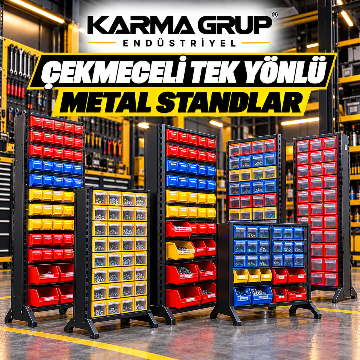 Çekmeceli Tek Yönlü Metal Standlar